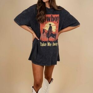 Cowboy Graphic T-Shirt Dress